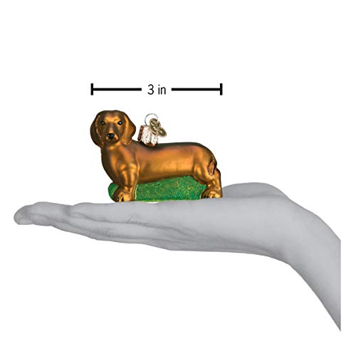 Old World Christmas Dachshund Glass Blown Ornament for Christmas Tree, Handcrafted Holiday Decoration, Dog Collection