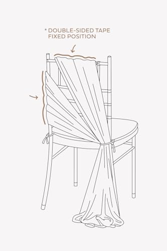 Ling's moment Wedding Chair Sashes Cover Aisle Decorations Draping Fabric Wrinkle-Free with Tie 16 Pcs Sage & Milky Green for Party Ceremony Reception Floral Arrangement Banquet Outdoor Decor