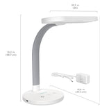 Verilux HappyLight Duo - 2-in-1 Light Therapy & Task Desk Lamp - UV-Free Full Spectrum LED, 10,000 LUX, Adjustable Brightness and Color, Flexible Gooseneck, and Integrated USB Charging Port