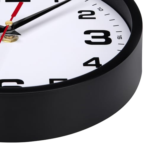 Wall Clock Silent Non-Ticking Modern Clocks Battery Operated 8 Inch Small Analog Clock Decorative for Living Room Bedroom Kitchen Office Decor (Black)