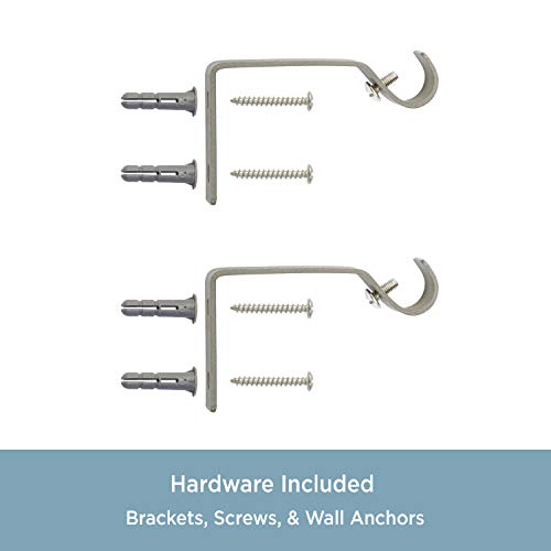 Kenney KN55970 Davenport Ball End Petite Café Decorative Window Curtain Rod, 28-48" Adjustable Length, Brushed Nickel Finish, 1/2" Diameter Steel Tube