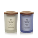 Chesapeake Bay Medium Jar Candles Duo - Peace + Tranquility (Cashmere Jasmine) and Serenity + Calm (Lavender Thyme) Home Decor