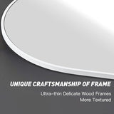 Arched White Bathroom Mirror,24 x 36 Inch Arch Wall Mirror with Wood Frame,Vanity Modern Tempered Glass Mirror for Bedroom,Entryway,Living Room
