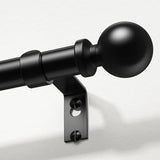 Curtain Rods 36-91 Inch, Black 1 Inch Adjustable Heavy Duty Curtain Rods for Windows, Decorative Modern Window Treatment Rod, Telescopic Splicing Metal Drapery Pole, Easy Installation