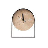 Natural Travertine Stone Wabi-Sabi Style Decorative Minimalist Desktop Clock