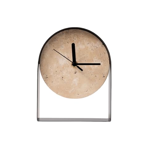 Natural Travertine Stone Wabi-Sabi Style Decorative Minimalist Desktop Clock