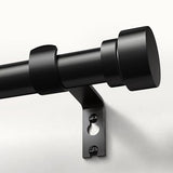 Oneach Black Curtain Rods for Windows 66 to 120 Inch, 1 Inch Pole Adjustable Length Heavy Duty Metal Curtain Rod Set, for Outdoor Bedroom Kitchen Living Room, Decorative Drapery Rods with Finials