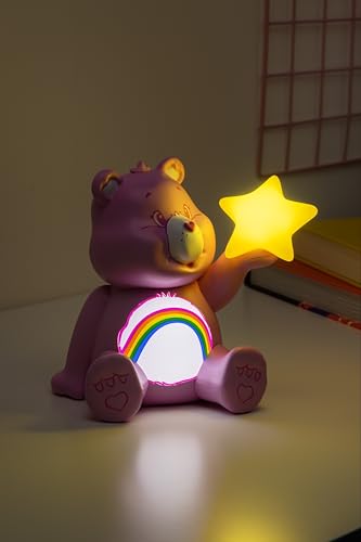 Paladone Care Bears Cheer Bear GloBuddies Night Light, Officially Licensed 3D LED Mood Lamp, Battery Powered Bedroom & Desk Décor, Collectible Gift for Pop Culture Fans