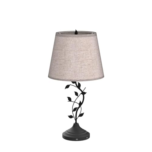 Kakanuo Table Lamp for Bedside, Lamp for Living Room with USB-A and USB-C Charging Ports, Traditional Tall Bedroom Lamp for End Table