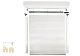 Schellenberg 39065 Stem Roller Shutter Set for Windows, Mini Roller Shutter System, 95 x 120 cm, White/Grey, External Roller Shutters 45° Aluminium Stem Box, with Guide Rails, PVC Roller Shutter