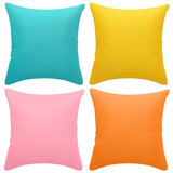 fauson Outdoor Pillow Covers 18x18 Set of 4, Outdoor Waterproof Decorative Throw Pillow Covers for Garden Patio Tent Balcony Bench Couch Sofa
