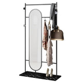 Full-Length Mirror Multifunctional Floor-Standing Coat Rack Full-Length Mirror Combination Bedroom Fitting Mirror Dressing Mirror Full Length Floor Mirror (Black 85cm)