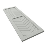 18"W x 49"H True Fit PVC Two Panel Chevron Modern Style Fixed Mount Shutters, Hailstorm Gray (Per Pair - Hardware Not Included)