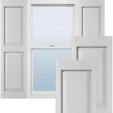 Ekena Millwork Lifetime Vinyl LP2S12X03100WH Standard Two Equal Panel Vinyls, Raised Panel Vinyl Shutters, w/Installation Shutter-Lok's & Matching Screws (Per Pair), 12"W x 31"H, White