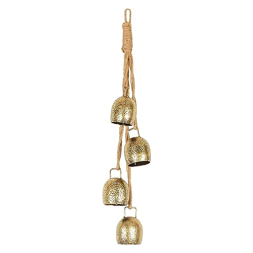 Styleonme Christmas Decoration Bells, Jute Rope Metal Decorative Cow Bells, Christmas Bells for Decoration, Brass Vintage Handmade Country-Style, 2025 Christmas Ornament
