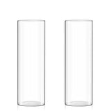 Fixwal Set of 2 Clear Tall Glass Cylinder Vases for Centerpieces, 12 x 4 Inch Tall Glass Floating Candle Holder Vase for Table, Wedding Decorations, Flower Vase for Decor