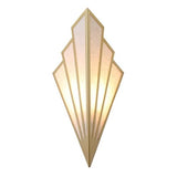 Modern Art Deco Wall Sconce, Iron Fan Shaped Wall Light Fixture, Minimalist Linen Fabric Sconce with Metal Accents, Hardwired Wall Lamp for Bedroom Living Room Hallway Corridor Parlor(Gold)