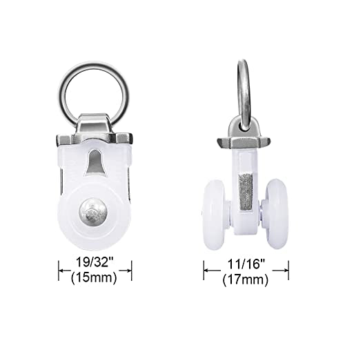 ZSHINE Aluminium Alloy Heavy-duty Curtain Rail Pulleys Runners(20 pcs)