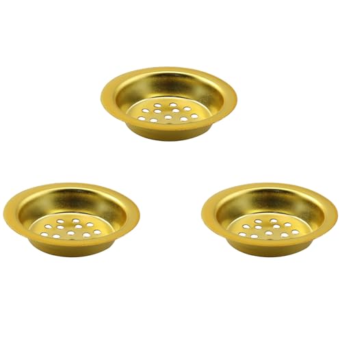 XGNG 6PCS Gold Perforated Incense Tray with Metal Charcoal Guard and Cone Incense Burner Holder for Home Fragrances and Ritual Use