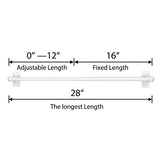 Turquoize 2 Pack Magnetic Curtain Rods for Metal Doors with Adjustable Length,Extends from 16 inch to 28 inch Magnetic Cafe Curtain Rod, Easy Installation for Any Steel Spaces, White, 2 Pack