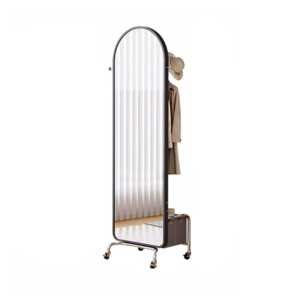 Decorative Full-Length Mirror, Floor-Standing, Household Dressing, Bedroom, Rotatable and Movable Clothes Hanger for Living Room