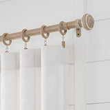 MODE Farmhouse Collection 1 1/8" Diameter Curtain Rod Set with Porch Doorknob Curtain Rod Finials and Steel Wall Mounted Adjustable Curtain Rod, Fits 36” to 72” Windows, Weathered Oak