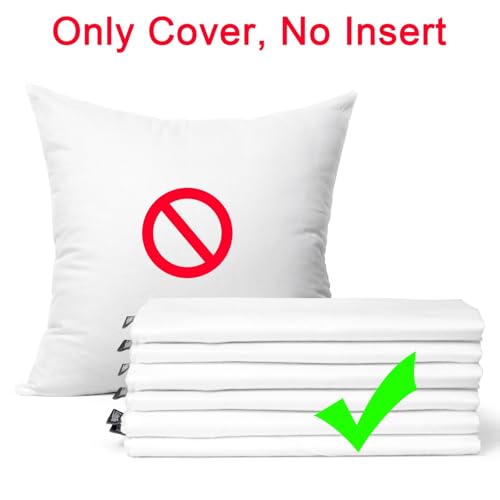 6 Pack Decorative 100% Cotton Pillow Covers 20" x 20" No Inserts