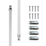Amazing Drapery Hardware White Swivel Sash Curtain Rods with Nickel Ends, Set of 2 (Hardware Included) - Adjustable Length 21-38 Inches, Easy to Install Metal Rods for Doors, Windows,and Sidelights