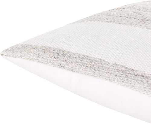 Livabliss x Galey Alix Katalina Modern Indoor/Outdoor Accent Pillow, Poly Insert, 20" L x 20" W, Grey/White