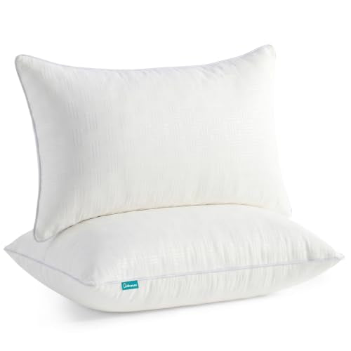 Oubonun Beige 12x22 Lumbar Pillow Inserts Set of 2 – Full Fluffy Down Alternative Rectangular Throw Pillow for Couch Sofa Bed, Soft Decorative Lumbar Cushion with Cross Pattern, Machine Washable