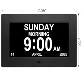 Digital Calendar Alarm Day Clock for Senior, Dementia Clock with HD Screen, Remote Control, Adjustable Brightness, Multiple Alarm Options, Alarm Clock Ideal for Alzheimers & Memory Loss