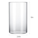 CUCUMI 12pcs Glass Cylinder Vases for Centerpieces, Flower Vases Wedding Decorations, 6 Inch Tall Glass Candle Holder for Table Shelf, Floral Vase Bulk for Home Decor