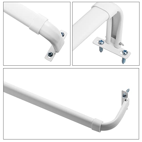 Sratte Curtain Rod Bracket Curtain Rod Single Hardware Brackets Spreader Wall Hooks with Screws Window Hardware Holders for Kitchen Accessories Supply(White,10 Pcs)