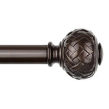 TONIAL Bronze Curtain Rod 32 to 86 Inches, 7/8 Adjustable Curtain Rods for Windows 20 to 82 Inches, Splicing Drapery Rods Heavy duty with Netted Texture Finials