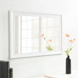 CULER White Wall Mirror for Bathroom,Rectangle Rustic 24 x 36 inch Hanging Vanity Mirrors with Wood Grain Pattern for Living Room,Bedroom,Entryway (24x36 inch, White)