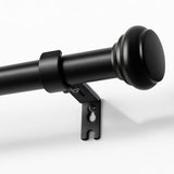 Joydeco Black Curtain Rod Adjustable 32-88 Inches, 1" Diameter Heavy Duty Curtain Rods for Windows, Decorative Splicing Drapery Rods with Resin Finials for Living Room Bedroom Kitchen