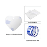 PYD Life 25 PCS Sublimation Blank White Ornament Ceramic 3 Inch Heart Shaped Ornament with Gold String for Christmas Home Customized Decor Bulk