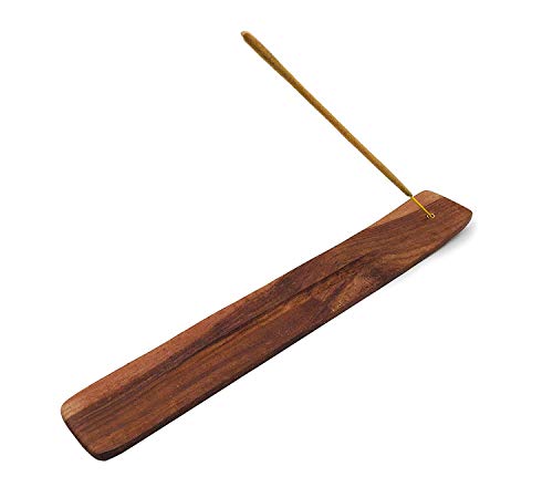 Bless-International Traditional-Handmade-Burner Wooden-Incense-Stick-Holder Ash-Catcher-Stand for-Aromatherapy-Meditation-Yoga (Incense Holder 10 inch(2 pcs))
