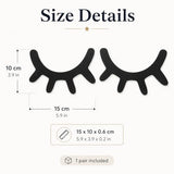 VOSAREA Sleepy Eyes Wall Decor: Wooden Eyelash Wall Art Decal Nursery Decor 3D Sleepy Eyes Stickers Prop for Christmas Baby Room Kids' Bedroom, Black