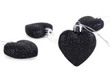 Christmas Concepts® Pack of 8-60mm Heart Shaped Christmas Tree Baubles – Glitter Decorated Baubles (Black)