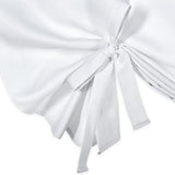 DONREN Pure White Balloon Shades Room Darkening Kitchen Window Curtain - Adjustable Thermal Insulated Tie Up Curtain Panel for Bathroom (34 W x 45 inches Long,1 Panel)