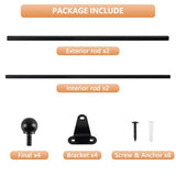 KXLife 2 Pack Small Curtain Rod 18-30 Inch, 1/2" Diameter, Cafe Door Curtain Window Rod, Adjustable Drapery Rods with Brackets (Black)