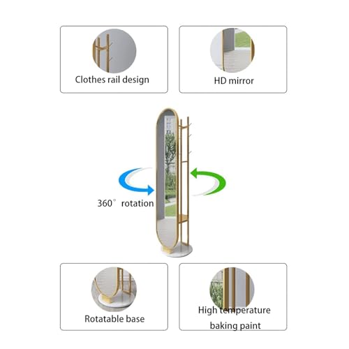 Full-Length Mirror Home Bedroom Dressing Mirror Full-Body Floor Mirror Hanging Hanger Combination Vertical Rotatable Fitting Mirror Full Length Floor Mirror (A)