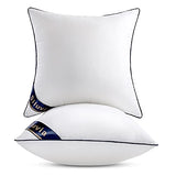 Siluvia 18"x18" Pillow Inserts Set of 2 Decorative Square Throw 18" Pillows with 100% Cotton Cover for Sofa, Couch, and Bed - White