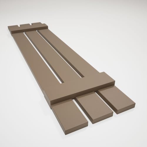 12 in. W x 34 in. H Builders Edge, TailorMade Three Board Spaced (2 Batten), Board-n-Batten Shutters, Includes Matching Installation Spikes (Per Pair), 385 - French Roast