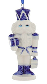 Porcelain Delft Blue Nutcracker Ornaments, 3 Assorted for Christmas