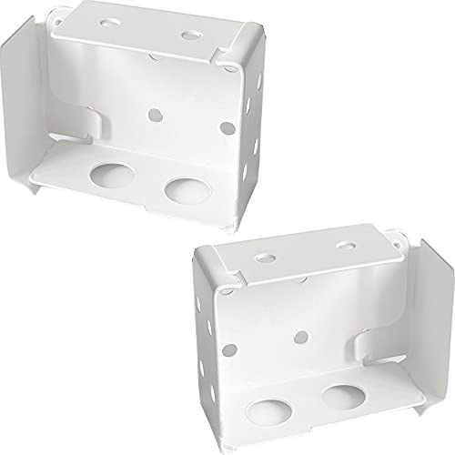 Cutelec 2pcs Box Mounting Bracket for Low Profile Horizontal Blinds with 1-3/4" x 2 1/2" Headrail - White Color