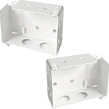 Cutelec 2pcs Box Mounting Bracket for Low Profile Horizontal Blinds with 1-3/4" x 2 1/2" Headrail - White Color