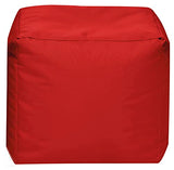 Gouchee Home Cube Brava Pouf Ottoman Foot Rest - Red - Modern Square Bean Bag Chair with Water Repellent Fabric - Floor Pouf for Living Room, Bedroom or Patio - Foot Rest forOutdoor