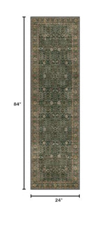 GENIMO 2x7 Non Slip Runner Rug, Washable Lightweight Hallway Dark Green